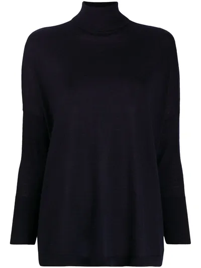 N•peal Loose Fit Fine Knit Cashmere Jumper In Blue