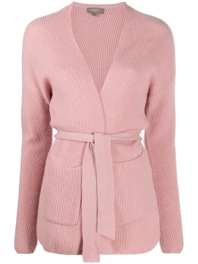 N•peal Tied Cashmere Cardigan In Pink