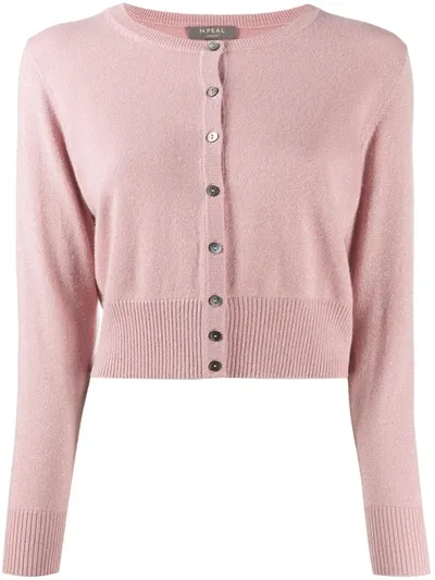 N•peal Fine Knit Sparkle Cardigan In Pink