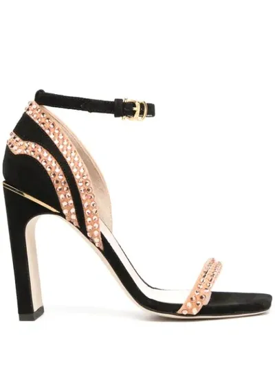 Pollini X Nataly Osmann Embellished Sandals In Black