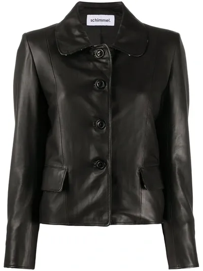 Sylvie Schimmel Single-breasted Leather Jacket In Black