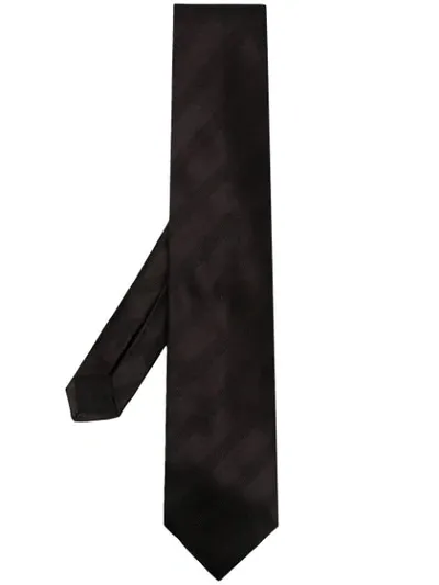 Hugo Boss Striped Silk Tie In Black