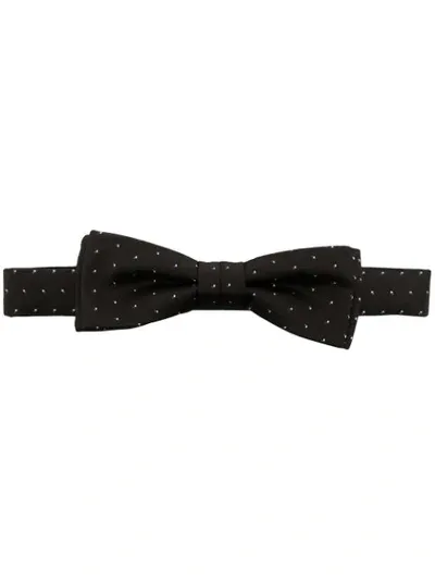 Hugo Boss Polka-dot Silk Bow Tie In Black