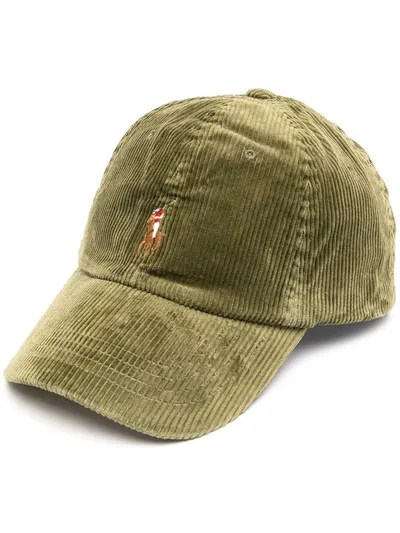 Polo Ralph Lauren Polo Pony Corduroy Cap In Green