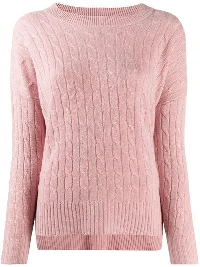 N•peal Sparkle Cable Knit Jumper In Pink