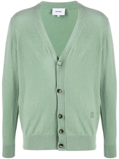 Nanushka Dara V-neck Cardigan In Green