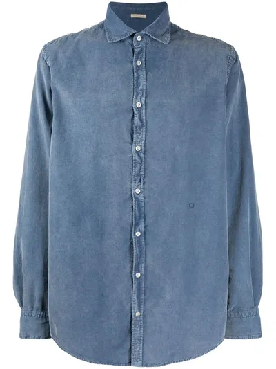 Massimo Alba Corduroy Long Sleeve Shirt In Blue