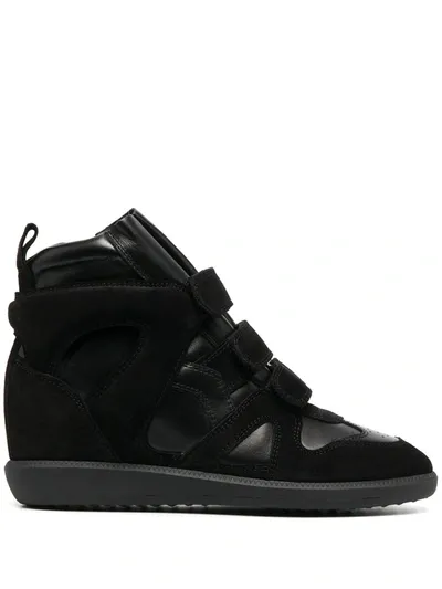 Isabel Marant Étoile Black Leather Hi Top Sneakers