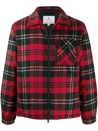 Woolrich Plaid Zipped Jacket In Red