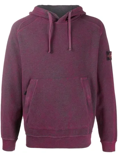 Stone Island Hooded Sweatshirt In Red