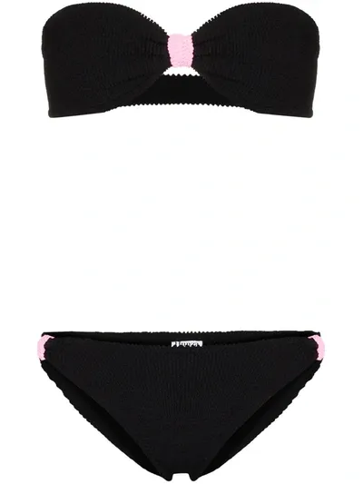 Hunza G Elektra Bandeau Bikini Set In Black