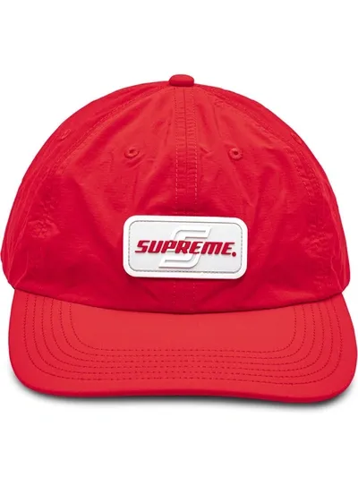 Supreme Reflective-patch 6-panel Cap In Red