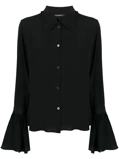 Department 5 Ruffle Detail Shirt In Black