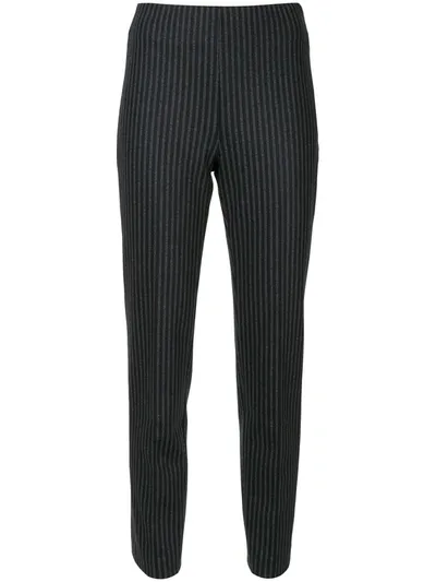 Lorena Antoniazzi Straight Striped Pattern Trousers In Black