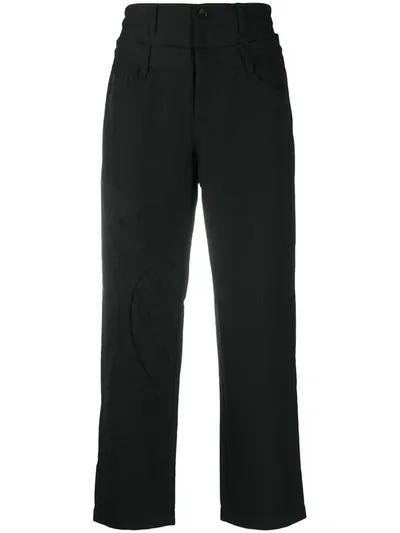 Feng Chen Wang Layered Waist Trousers In Black