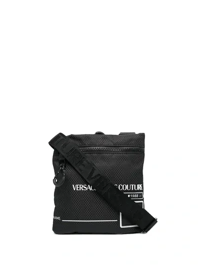 Versace Jeans Couture Logo-print Shoulder Bag In Black