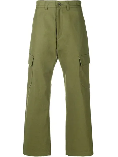 Junya Watanabe Straight Leg Trousers In Green