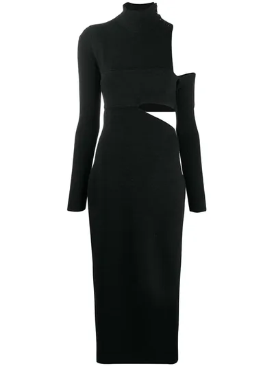 Proenza Schouler Bandage Knitted Cutout Dress In Black