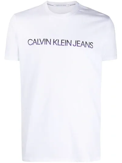 Calvin Klein Jeans Est.1978 Logo Print T-shirt In White