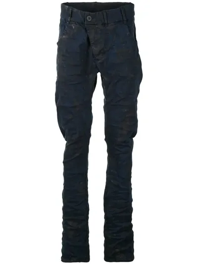 Boris Bidjan Saberi Washed Skinny-fit Trousers In Blue