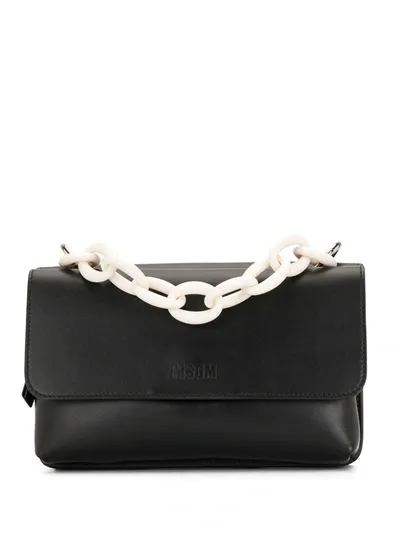 Msgm Chain Crossbody Bag In Black