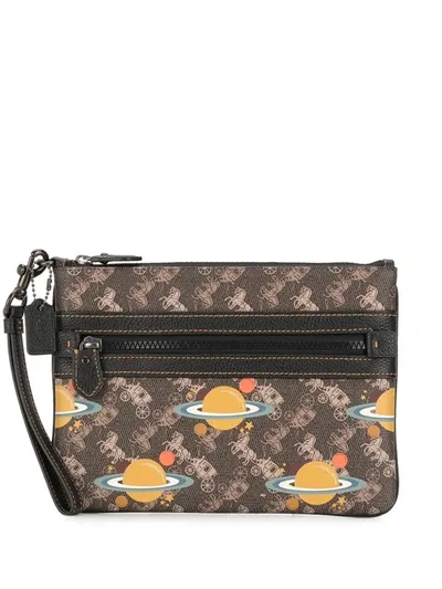 Coach Monogram-print Crossbody Bag In Brown