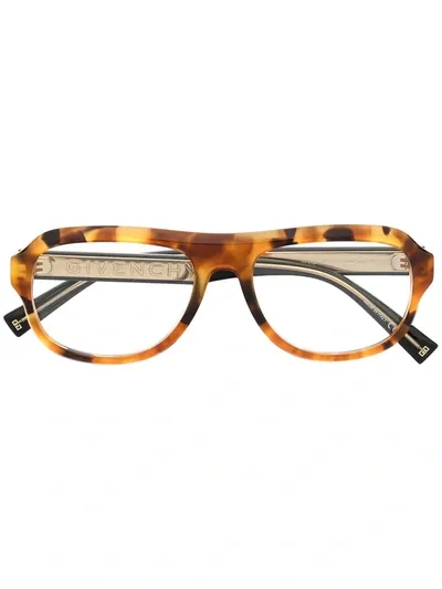 Givenchy Tortoiseshell-effect Round-frame Glasses In Brown