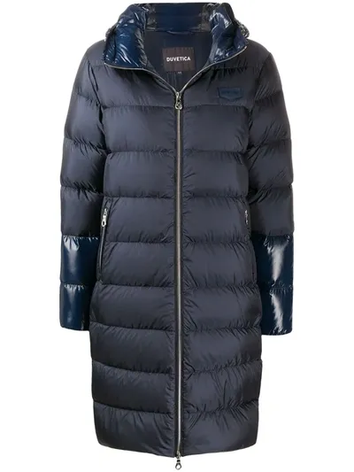 Duvetica Mid-length Puffer Coat In Blue