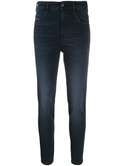 Diesel Slandy Super Skinny High-waisted Jeans In Blue