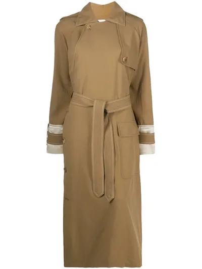 Lanvin Asymmetric Trench Coat In Neutrals