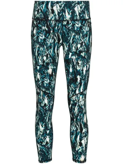 Sweaty Betty Power 7/8 Marble Print Leggings In Blue