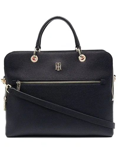 Tommy Hilfiger Pebble Side-stripe Laptop Bag In Blue