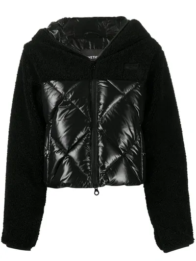 Duvetica Fleece Padded Puffer Jacket In Black