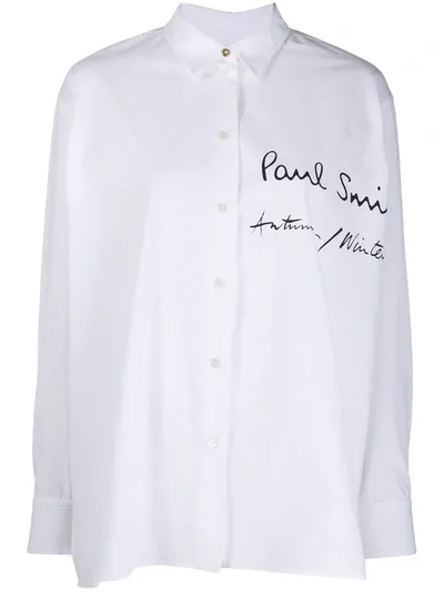 Paul Smith Shirt With Logo Print In White