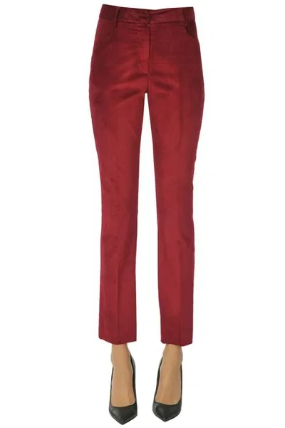 True Royal Velvet Chino Trousers In Red