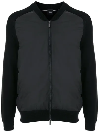 Hugo Boss Tonal Bomber Jacket In Black