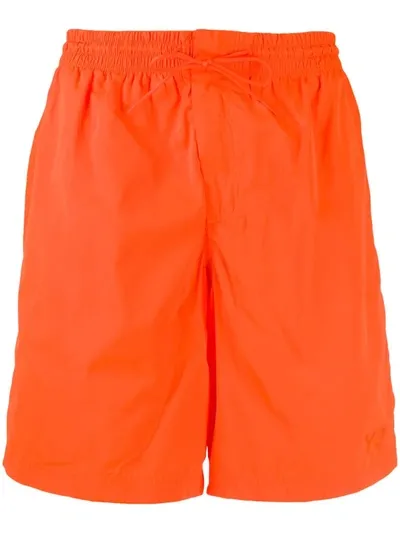 Y-3 Drawstring Waist Swimming Trunks In Orange