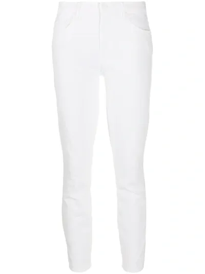 Mother Looker Cropped Jeans In White