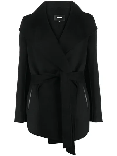 Mackage Wool Wrap Coat In Black