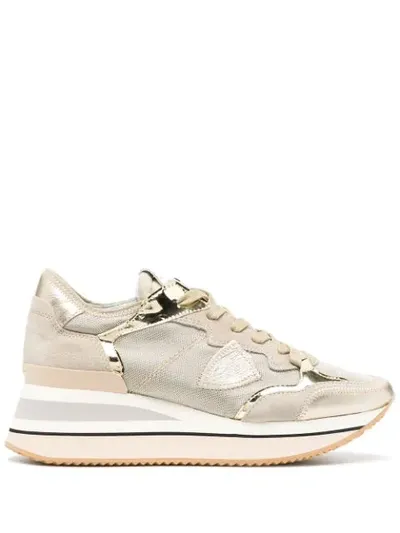 Philippe Model Paris Triomphe Mondial Rete Sneakers In Gold