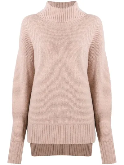 N•peal Chunky Roll Neck Cashmere Jumper In Pink