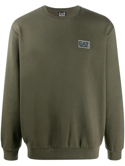 Ea7 Logo Patch Sweatshirt In Green