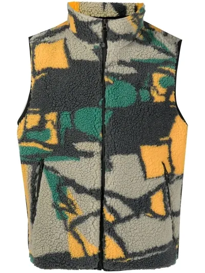 Stussy Stüssy Block Sherpa Vest In Green