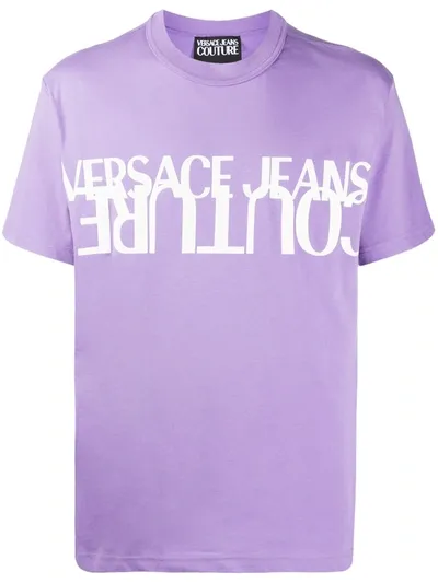 Versace Jeans Couture Inverted Logo T-shirt In Purple