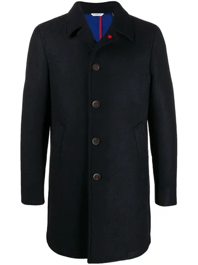 Manuel Ritz Single Breasted Coat In Blue