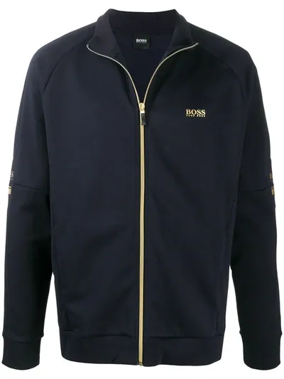 Hugo Boss Zip-through Jacket In Blue