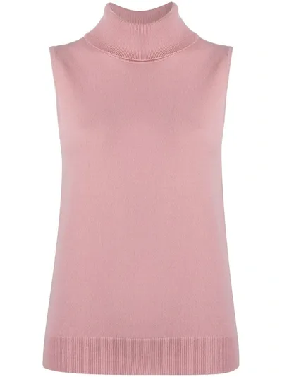 N•peal Sleeveless Roll-neck Top In Pink