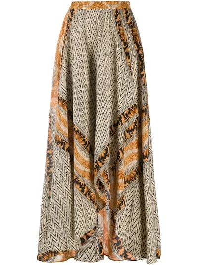 Mes Demoiselles Skirt Gold Print Shorebreak In Neutrals