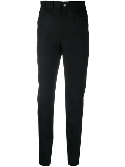 Lanvin High-waisted Logo Patch Trousers In Black