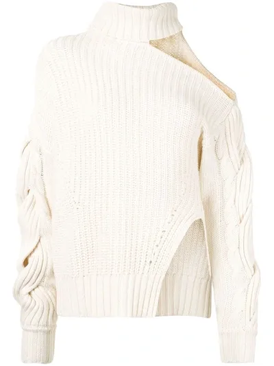 Jonathan Simkhai Aubrey Travelling Cable-knit Jumper In White